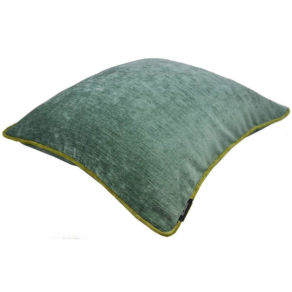 McAlister Textiles Alston Chenille Duck Egg Blue + Green Cushion Cushions and Covers 