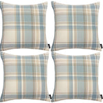 Load image into Gallery viewer, McAlister Textiles Heritage Duck Egg Blue Tartan 43cm x 43cm Cushion Sets Cushions and Covers Cushion Covers Set of 4 
