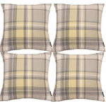 Load image into Gallery viewer, McAlister Textiles Heritage Yellow + Grey Tartan 43cm x 43cm Cushion Sets Cushions and Covers Cushion Covers Set of 4 
