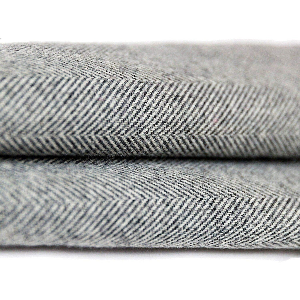 McAlister Textiles Deluxe Large Herringbone Grey + Orange Box Cushion 50cm x 50cm x 5cm Box Cushions 