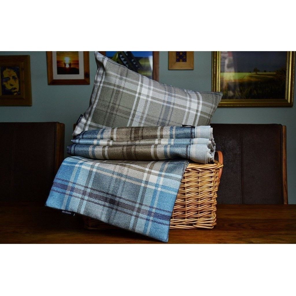 McAlister Textiles Angus Beige Cream Tartan Cushion Cushions and Covers 