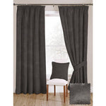 Load image into Gallery viewer, McAlister Textiles Charcoal Grey Crushed Velvet Curtains Tailored Curtains 116cm(w) x 182cm(d) (46&quot; x 72&quot;) 

