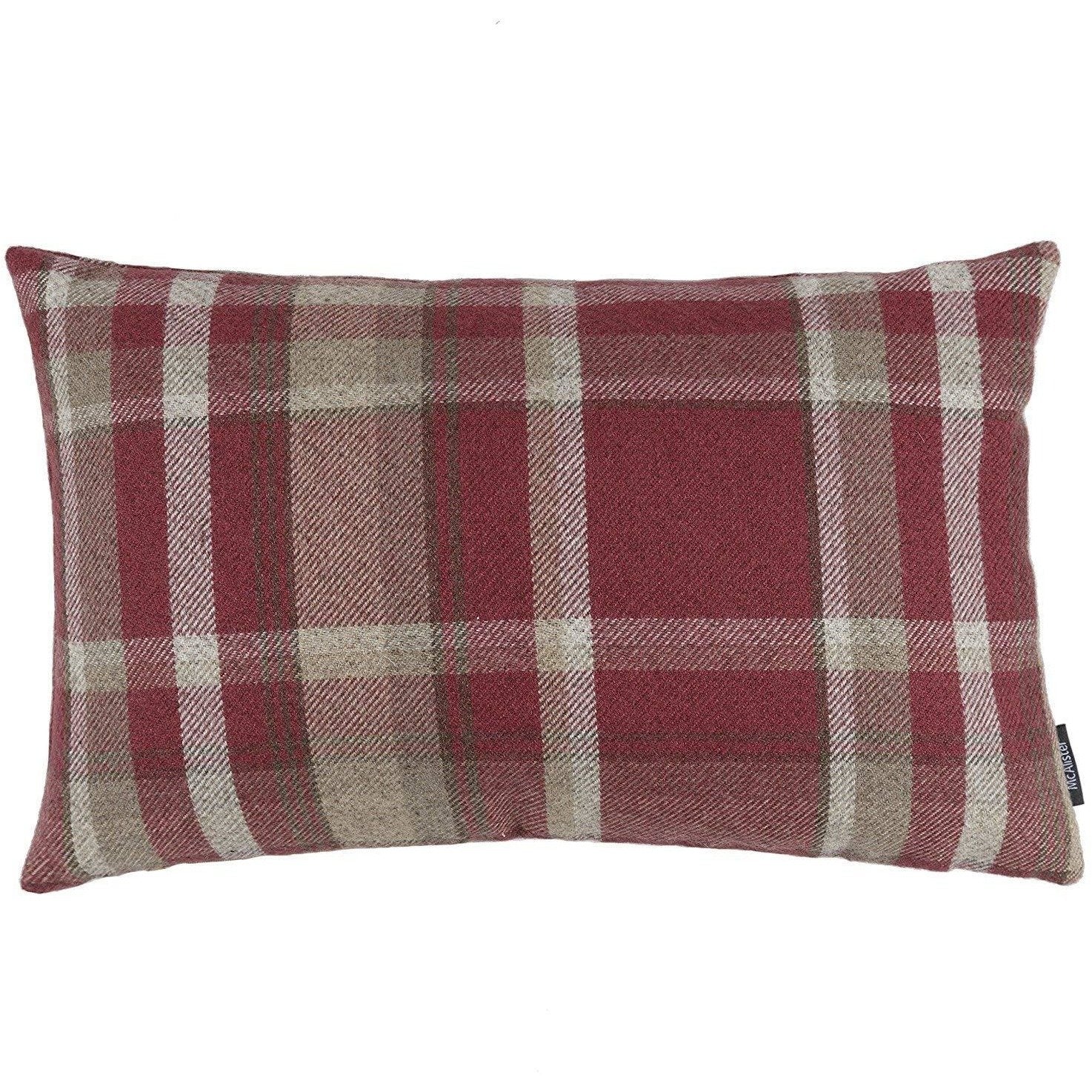 McAlister Textiles Heritage Red + White Tartan Cushion Cushions and Covers Cover Only 50cm x 30cm 