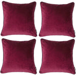 Load image into Gallery viewer, McAlister Textiles Matt Wine Red Velvet 43cm x 43cm Cushion Sets Cushions and Covers Cushion Covers Set of 4 
