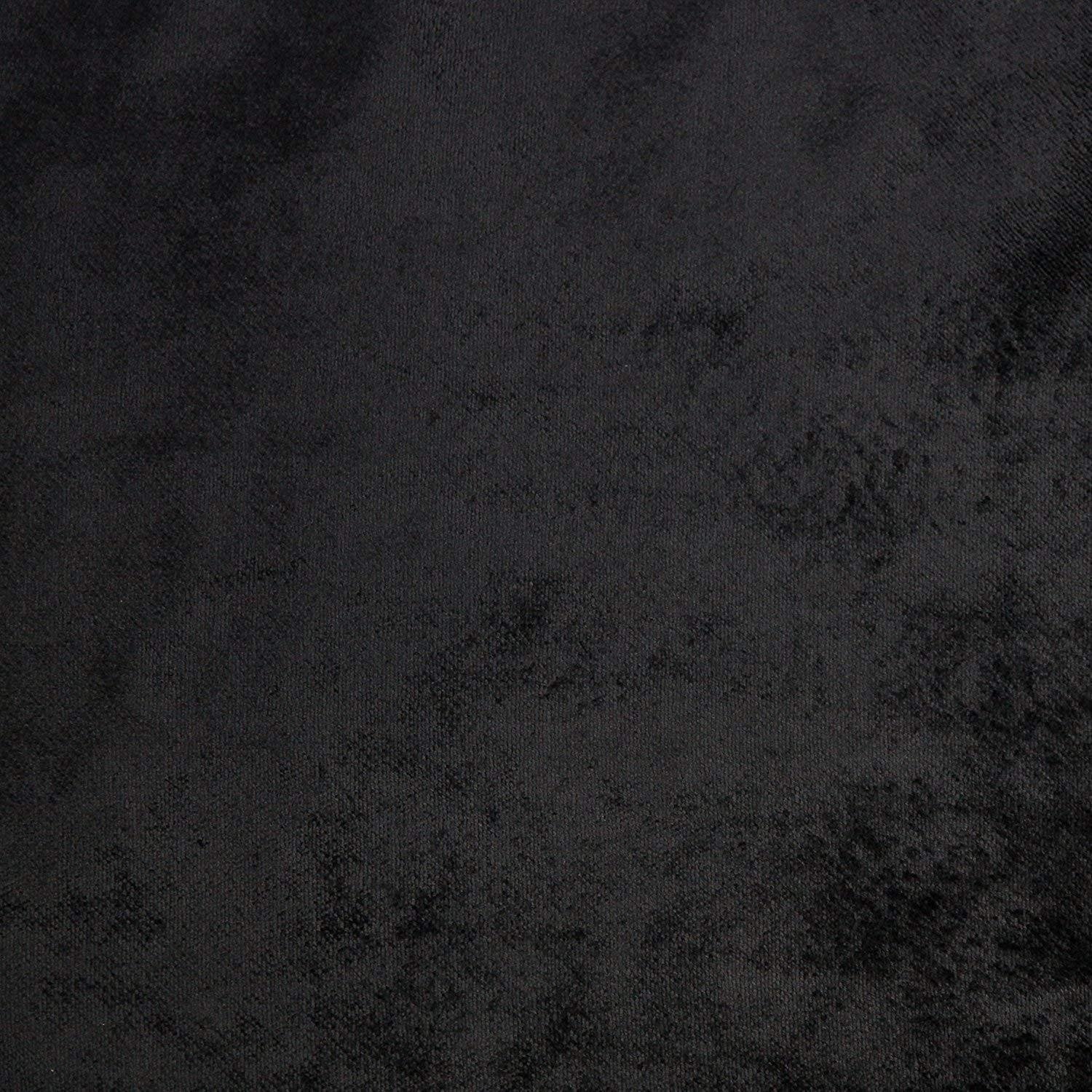 McAlister Textiles Black Crushed Velvet Curtains Tailored Curtains 116cm(w) x 182cm(d) (46" x 72") 