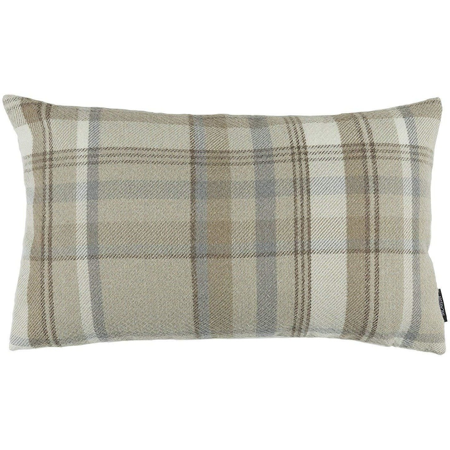 McAlister Textiles Heritage Beige Cream Tartan Cushion Cushions and Covers Cover Only 50cm x 30cm 