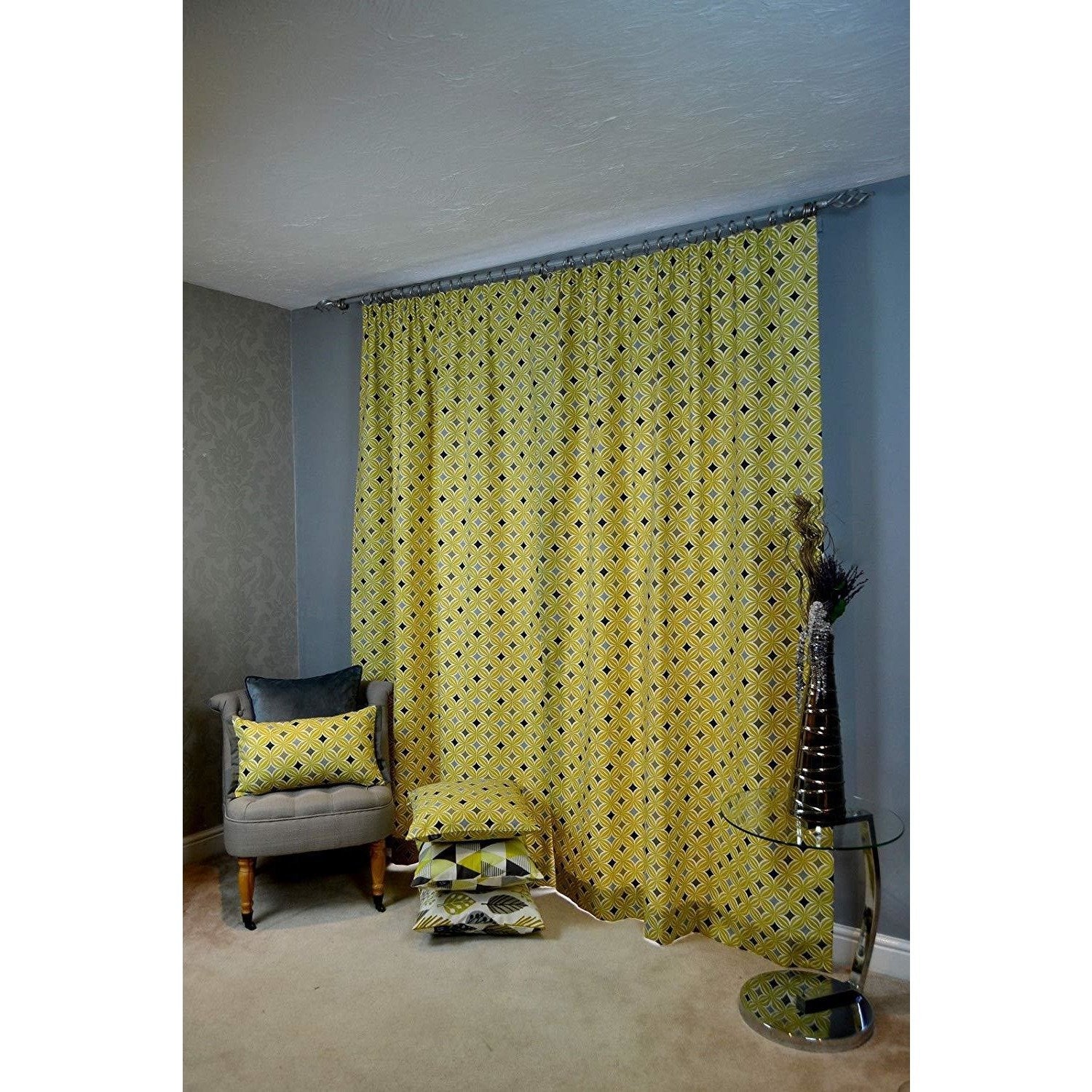 McAlister Textiles Laila Cotton Ochre Yellow Curtains Tailored Curtains 