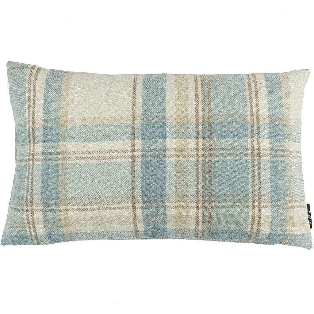 McAlister Textiles Heritage Duck Egg Blue Tartan Cushion Cushions and Covers Cover Only 50cm x 30cm 