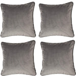 Load image into Gallery viewer, McAlister Textiles Matt Soft Silver Velvet 43cm x 43cm Cushion Sets Cushions and Covers Cushion Covers Set of 4 
