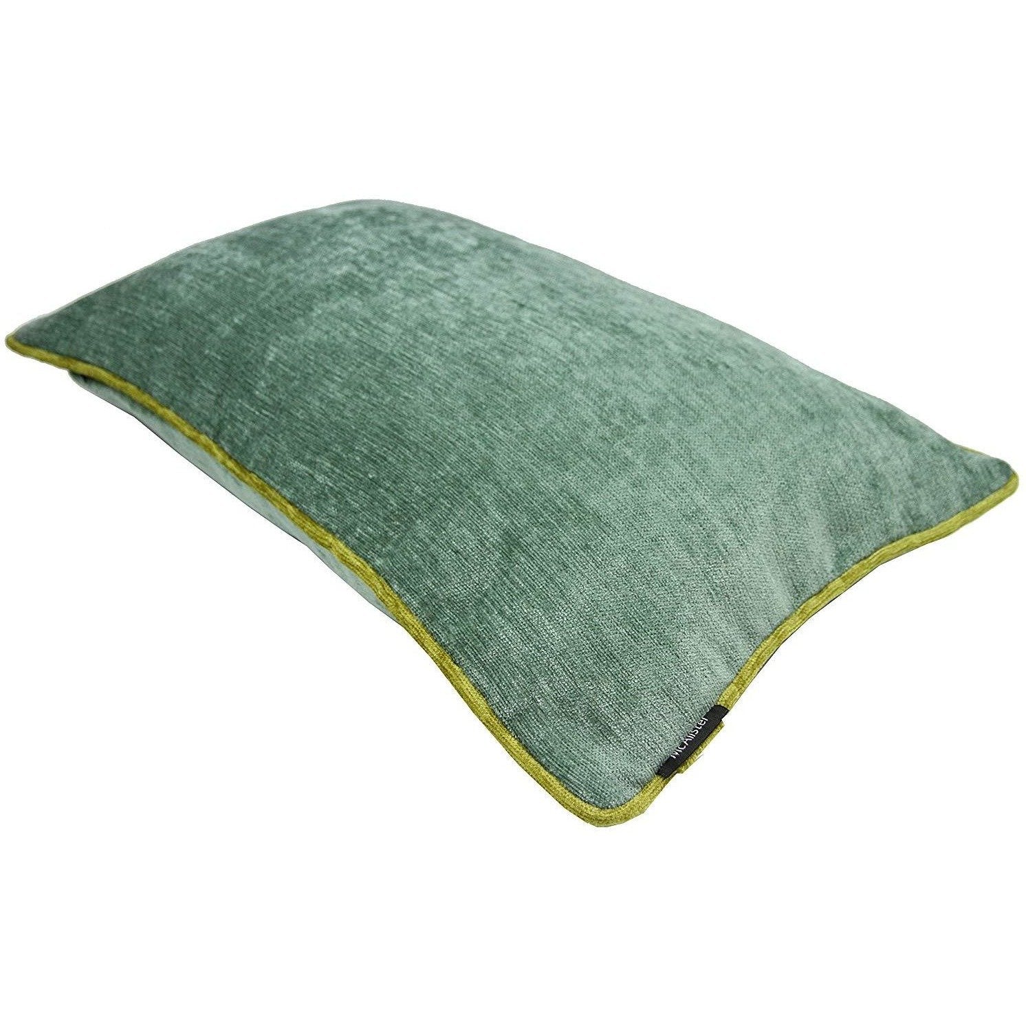 McAlister Textiles Alston Chenille Duck Egg Blue + Green Cushion Cushions and Covers 
