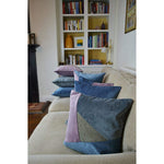 Load image into Gallery viewer, McAlister Textiles Patchwork Velvet Purple, Blue + Grey Cushion Set Cushions and Covers 
