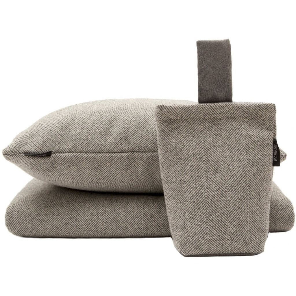 McAlister Textiles Herringbone Charcoal Grey Cushion Cushions and Covers 