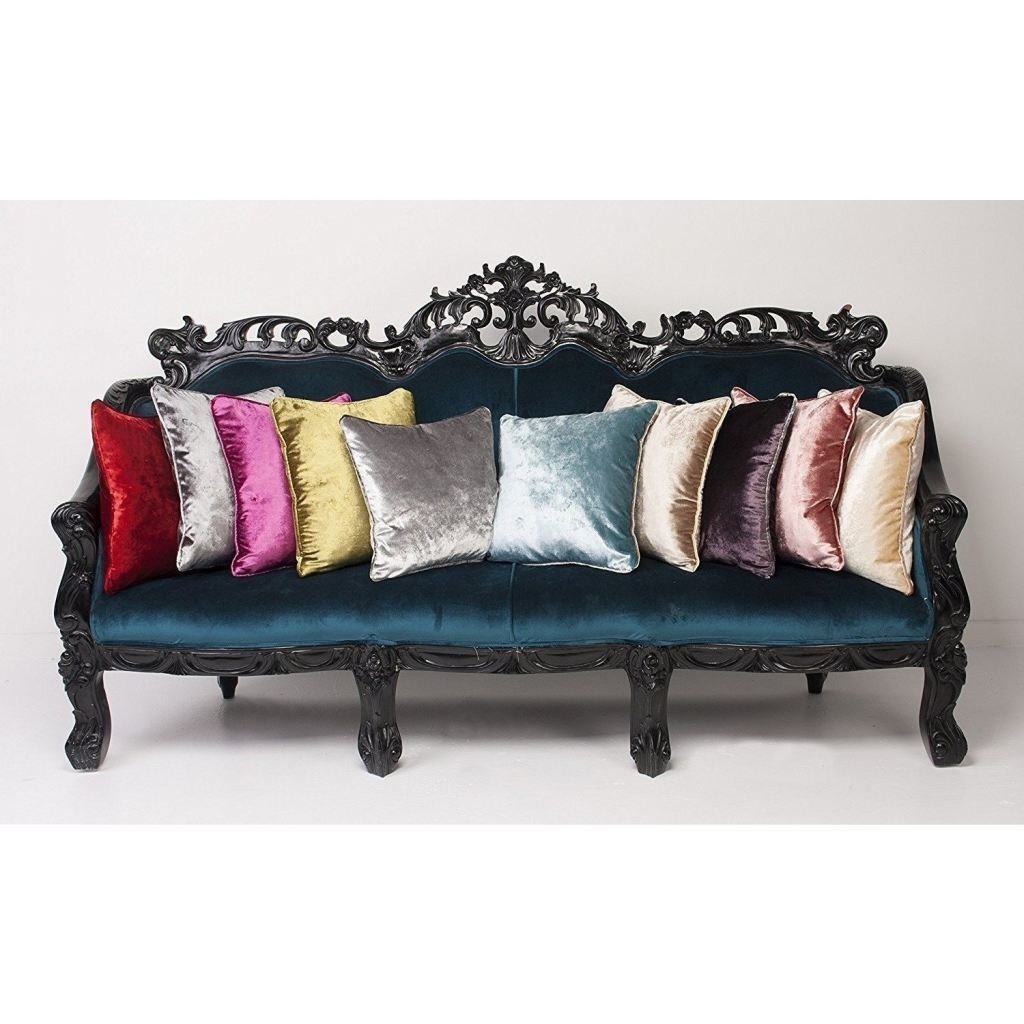 McAlister Textiles Duck Egg Blue Crushed Velvet Cushions Cushions and Covers 