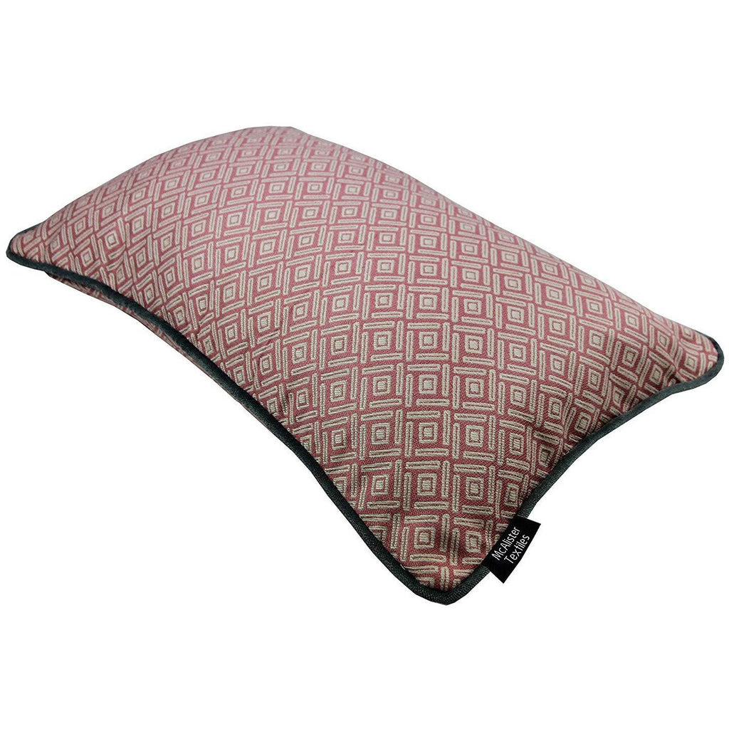 McAlister Textiles Elva Geometric Blush Pink Cushion Cushions and Covers 