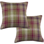 Load image into Gallery viewer, McAlister Textiles Angus Purple + Green Tartan 43cm x 43cm Cushion Sets Cushions and Covers Cushion Covers Set of 2 
