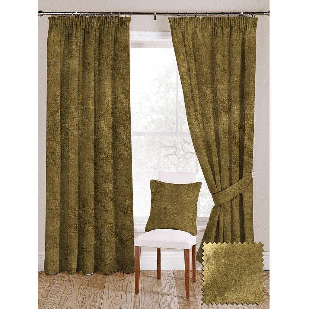McAlister Textiles Lime Green Crushed Velvet Curtains Tailored Curtains 116cm(w) x 182cm(d) (46" x 72") 