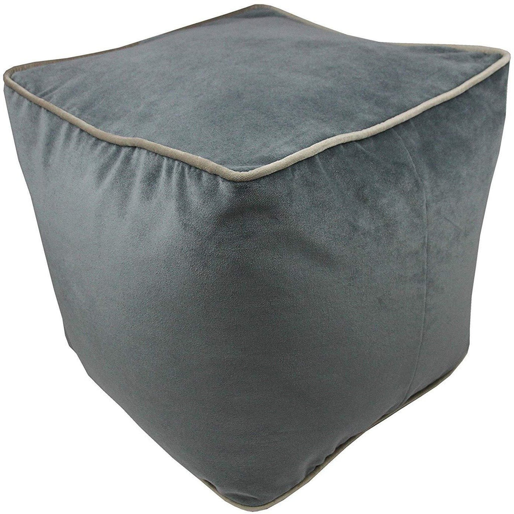 McAlister Textiles Deluxe Velvet Charcoal Grey Cube Seat Stool Square Stool 