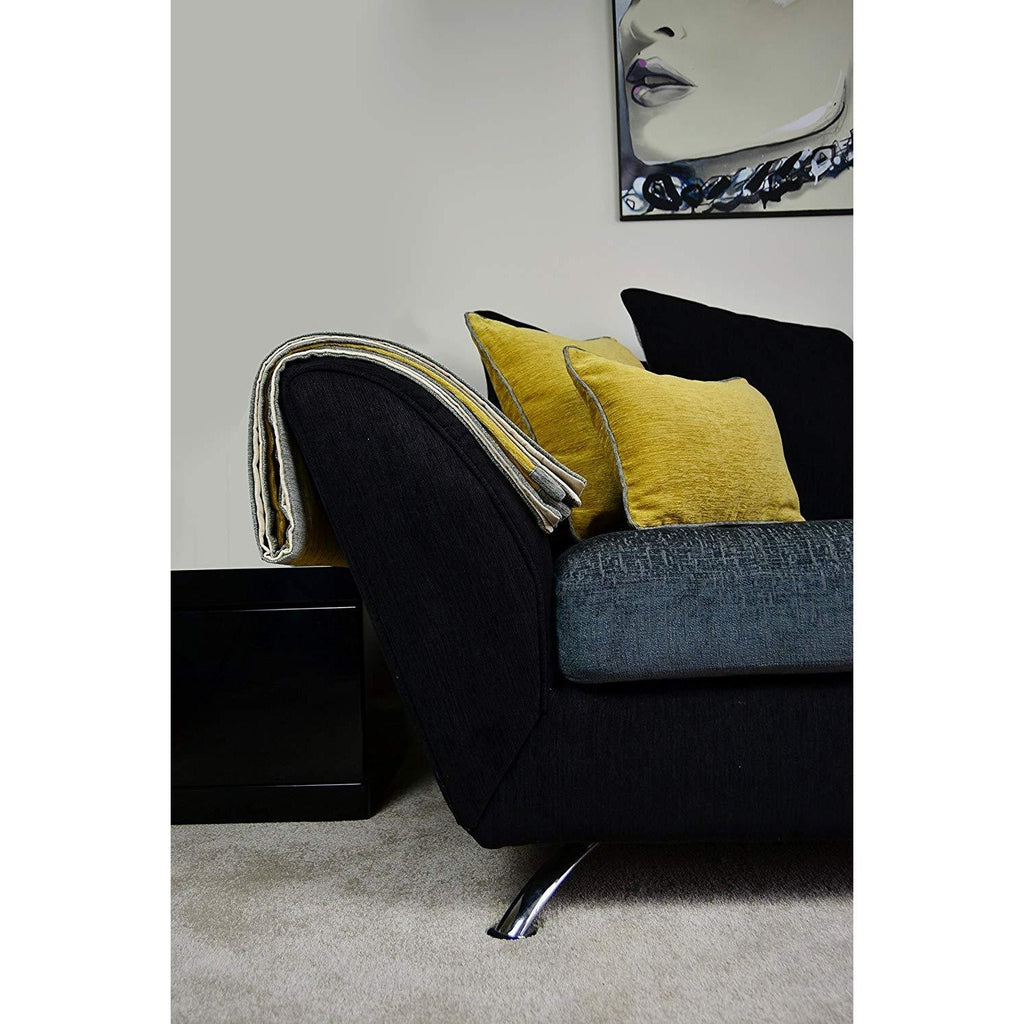 McAlister Textiles Alston Chenille Yellow + Grey Cushion Cushions and Covers 