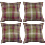 Load image into Gallery viewer, McAlister Textiles Angus Purple + Green Tartan 43cm x 43cm Cushion Sets Cushions and Covers Cushion Covers Set of 4 
