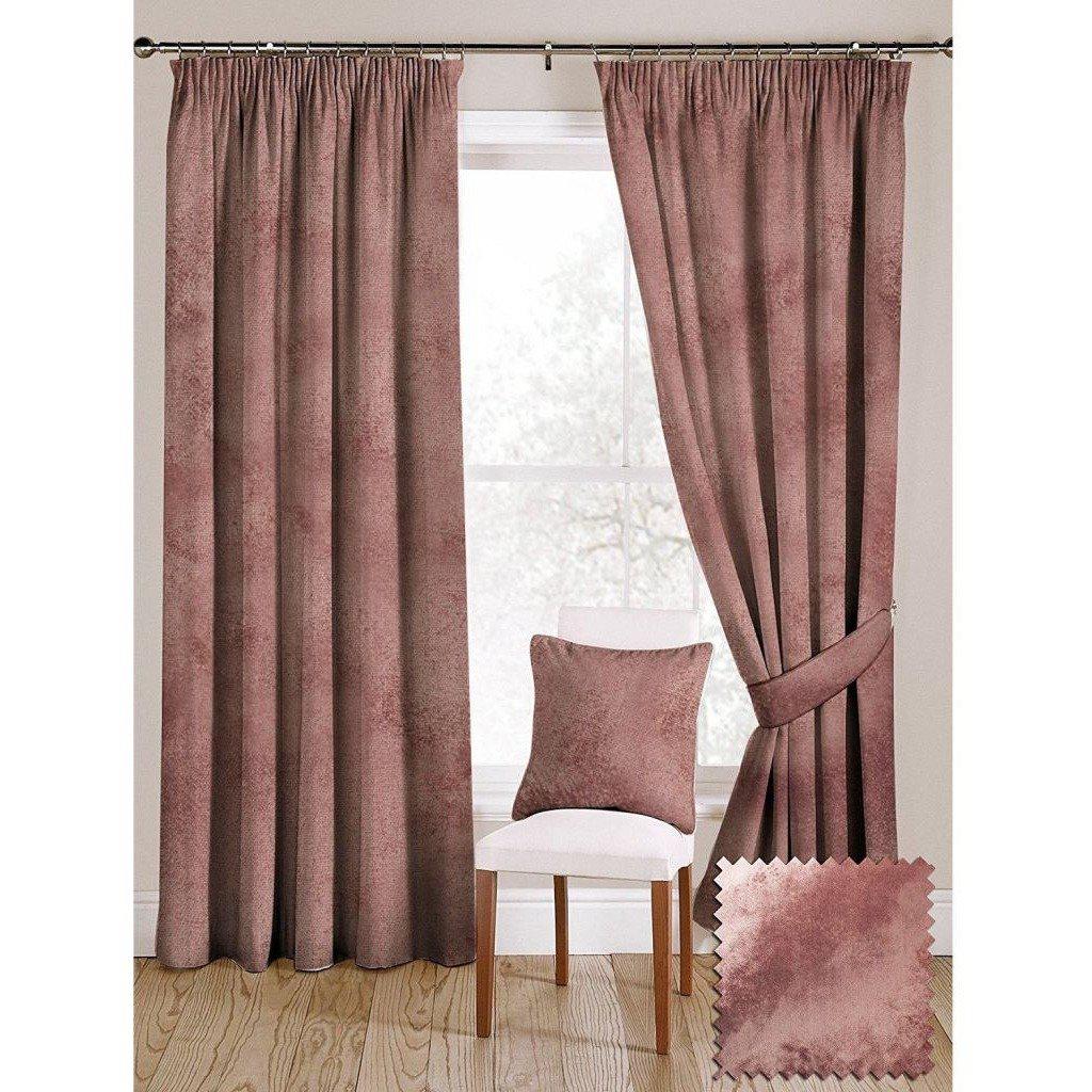 McAlister Textiles Rose Pink Crushed Velvet Curtains Tailored Curtains 116cm(w) x 182cm(d) (46" x 72") 