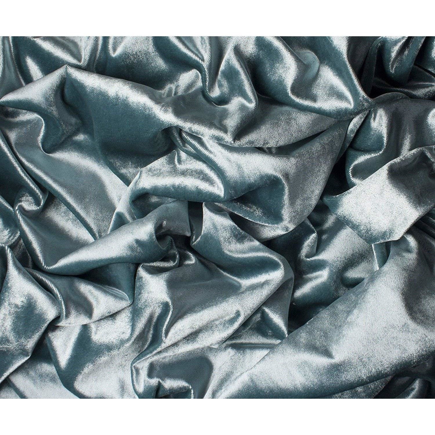 McAlister Textiles Crushed Velvet Duck Egg Blue Fabric Fabrics 