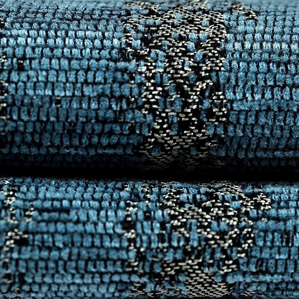 McAlister Textiles Textured Chenille Denim Blue Fabric Fabrics 