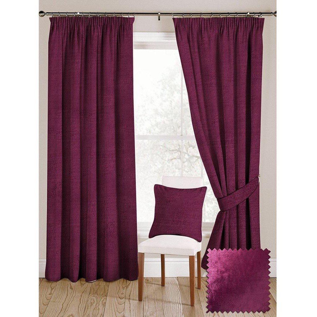 McAlister Textiles Fuchsia Pink Crushed Velvet Curtains Tailored Curtains 116cm(w) x 182cm(d) (46" x 72") 