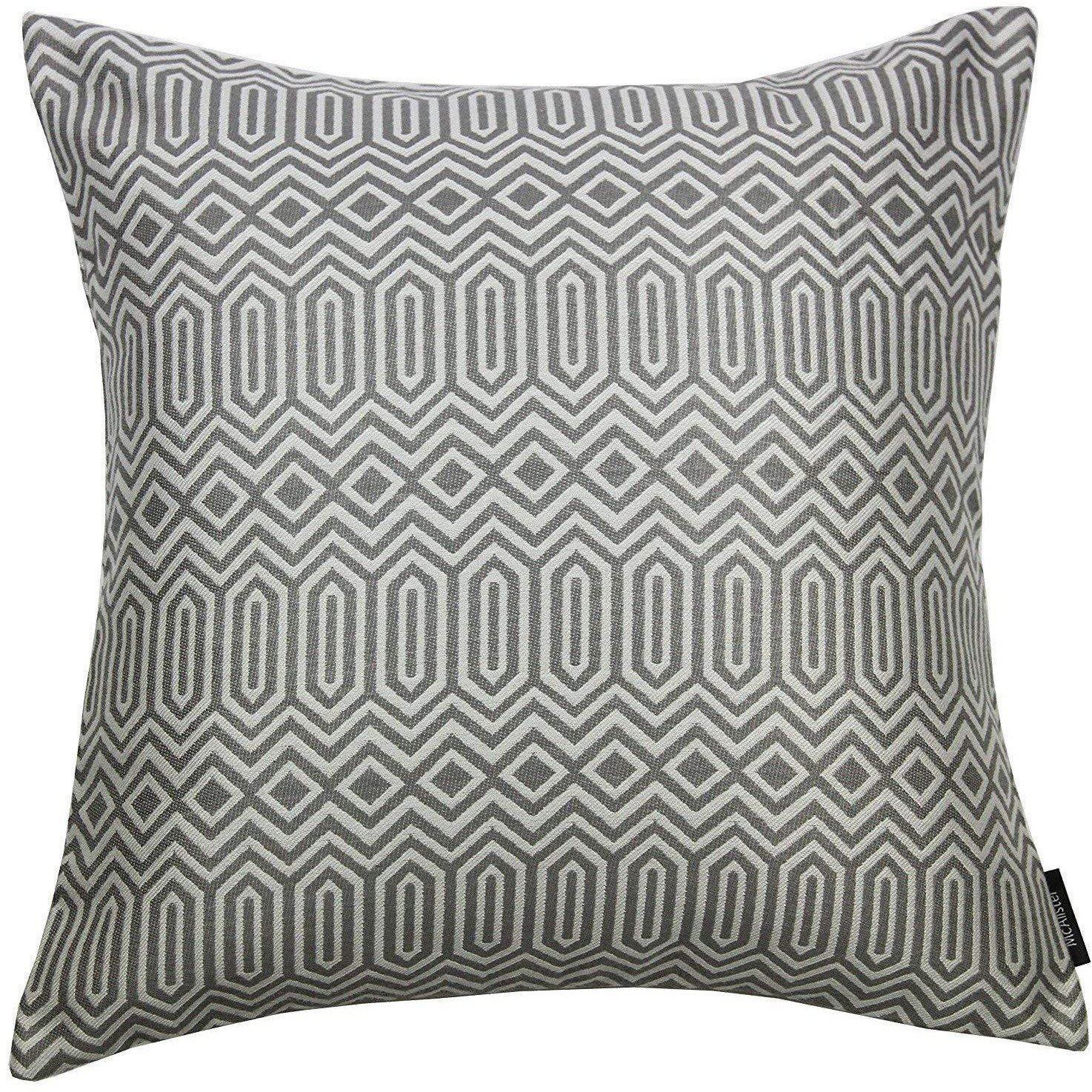 McAlister Textiles Colorado Geometric Charcoal Grey Cushion Cushions and Covers Polyester Filler 43cm x 43cm 