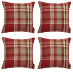 Load image into Gallery viewer, McAlister Textiles Heritage Red + White Tartan 43cm x 43cm Cushion Sets Cushions and Covers Cushion Covers Set of 4 
