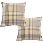 Load image into Gallery viewer, McAlister Textiles Heritage Yellow + Grey Tartan 43cm x 43cm Cushion Sets Cushions and Covers Cushion Covers Set of 2 
