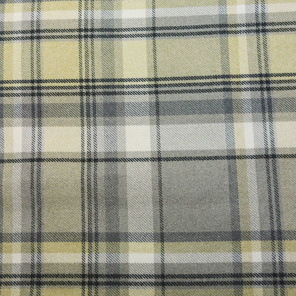 McAlister Textiles Heritage Yellow + Grey Tartan 43cm x 43cm Cushion Sets Cushions and Covers 