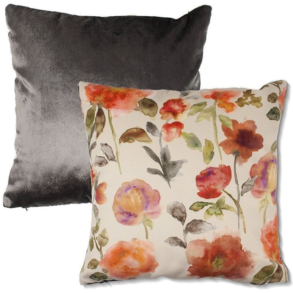McAlister Textiles Renoir Floral Orange Velvet Cushion Cushions and Covers 