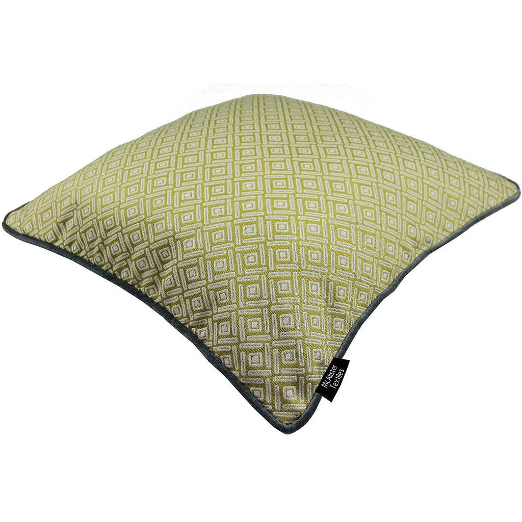 McAlister Textiles Scandinavian Yellow + Grey 43cm x 43cm Cushion Set of 3 Cushions and Covers 