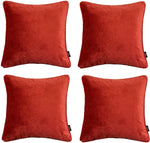 Load image into Gallery viewer, McAlister Textiles Matt Rust Red Orange Velvet 43cm x 43cm Cushion Sets Cushions and Covers Cushion Covers Set of 4 
