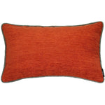 Load image into Gallery viewer, McAlister Textiles Alston Chenille Burnt Orange + Grey Cushion Cushions and Covers Cover Only 50cm x 30cm 
