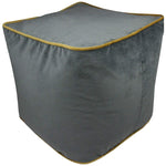 Load image into Gallery viewer, McAlister Textiles Deluxe Velvet Grey + Yellow Cube Seat Stool Square Stool 
