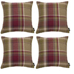 Load image into Gallery viewer, McAlister Textiles Heritage Purple + Green Tartan 43cm x 43cm Cushion Sets Cushions and Covers Cushion Covers Set of 4 

