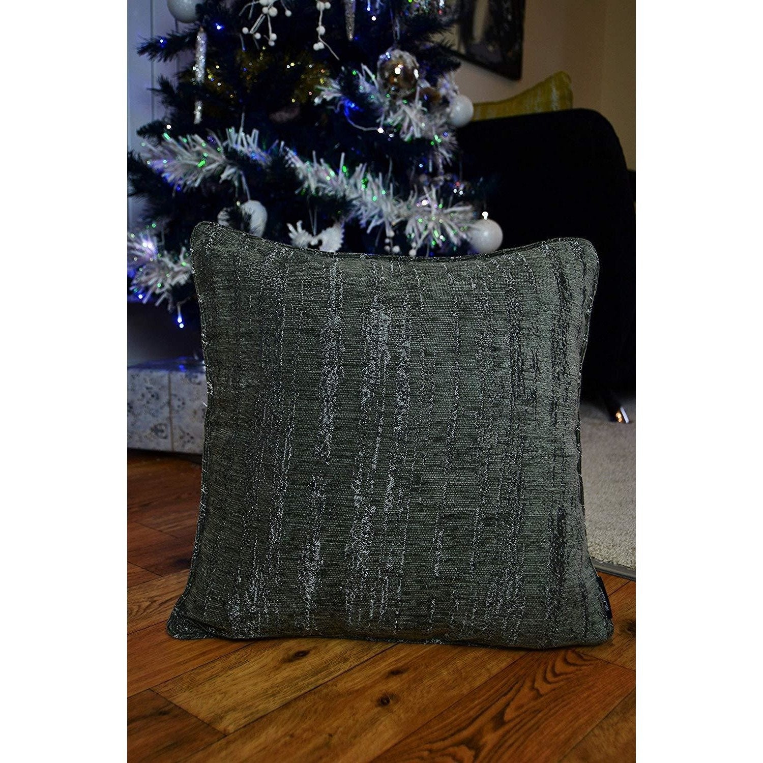 McAlister Textiles Textured Chenille Charcoal Grey Cushion Cushions and Covers 