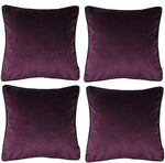 Load image into Gallery viewer, McAlister Textiles Matt Aubergine Purple Velvet 43cm x 43cm Cushion Sets Cushions and Covers Cushion Covers Set of 4 
