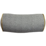Load image into Gallery viewer, McAlister Textiles Deluxe Herringbone Grey + Yellow Bolster Pillow 45cm x 20cm Bolster Cushion 
