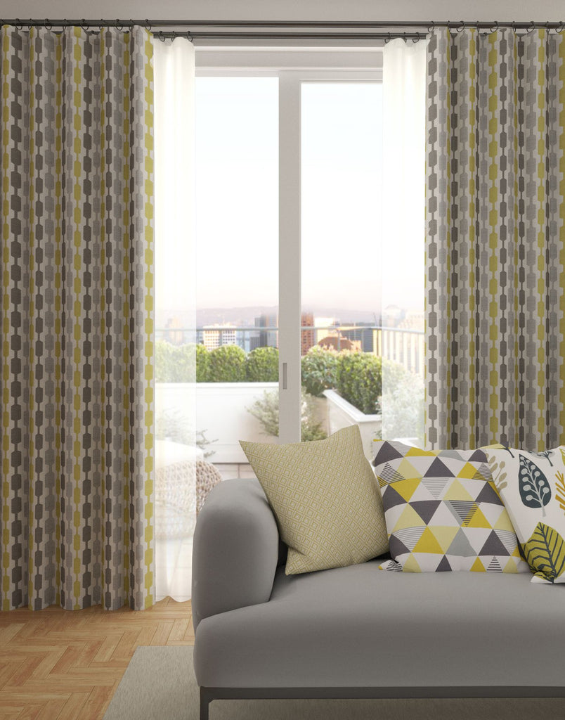 Lotta Yellow + Grey Curtains