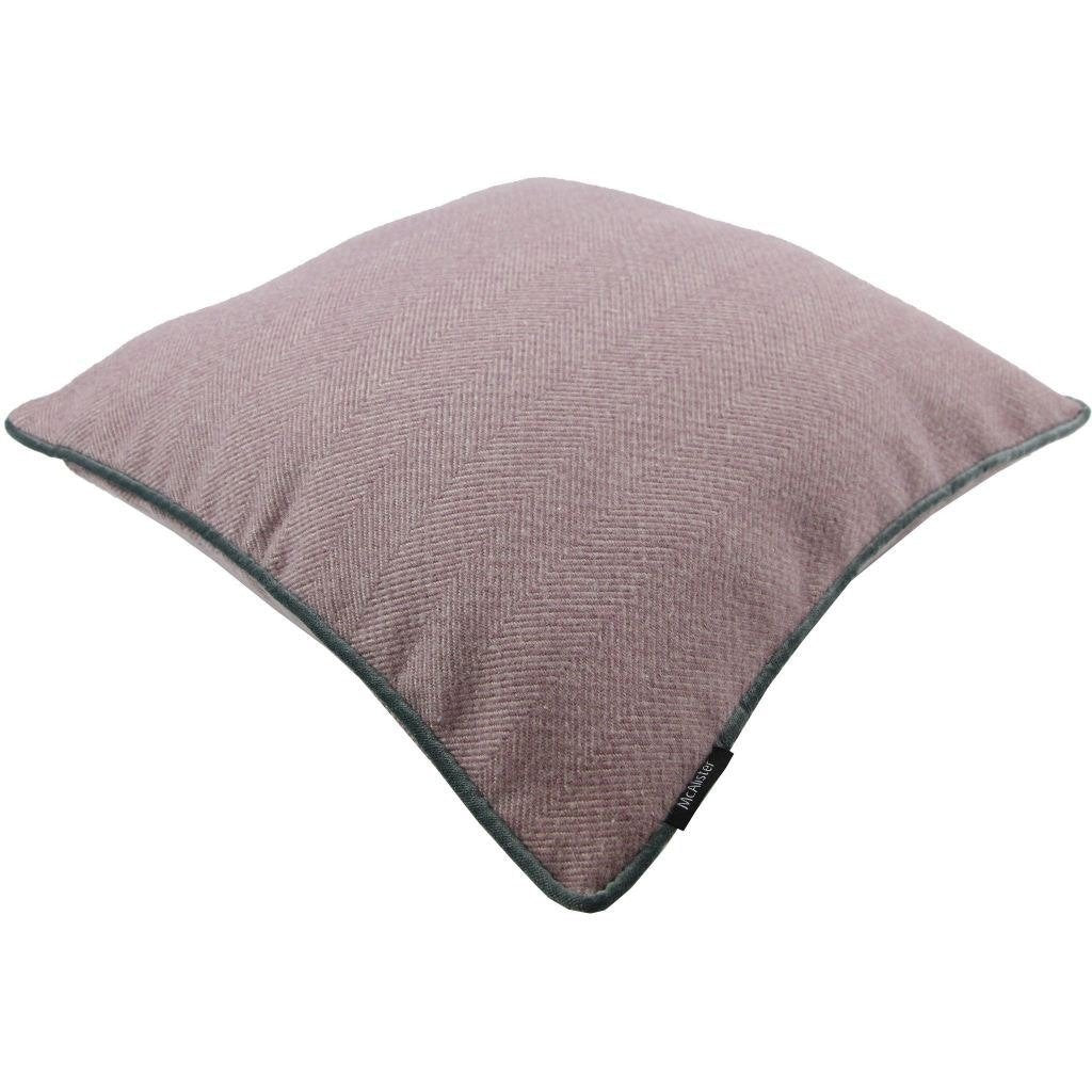 McAlister Textiles Herringbone Boutique Purple + Grey Cushion Cushions and Covers 