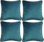 Load image into Gallery viewer, McAlister Textiles Matt Blue Teal Velvet 43cm x 43cm Cushion Sets Cushions and Covers Cushion Covers Set of 4 

