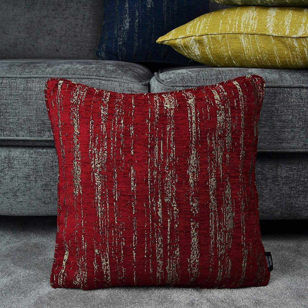 McAlister Textiles Textured Chenille Wine Red Cushion Cushions and Covers 