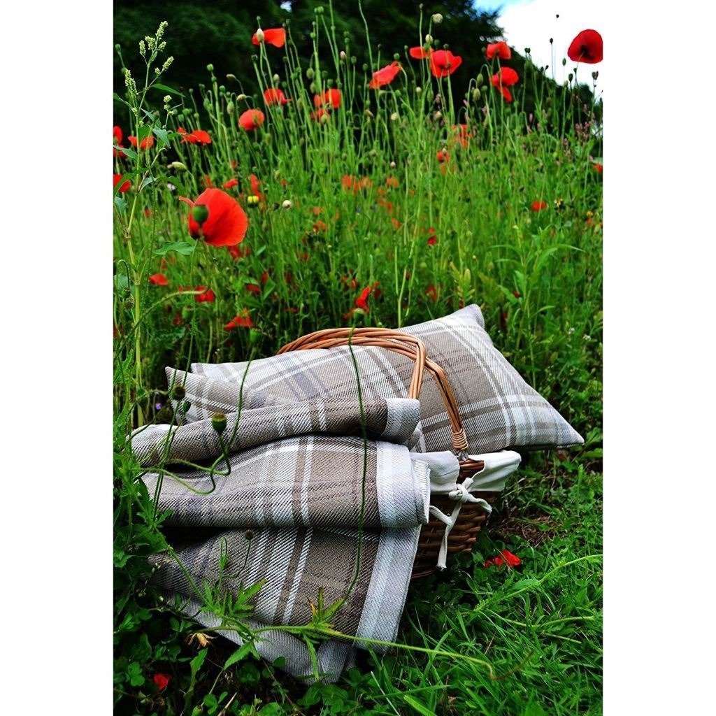 McAlister Textiles Angus Beige Cream Tartan Cushion Cushions and Covers 