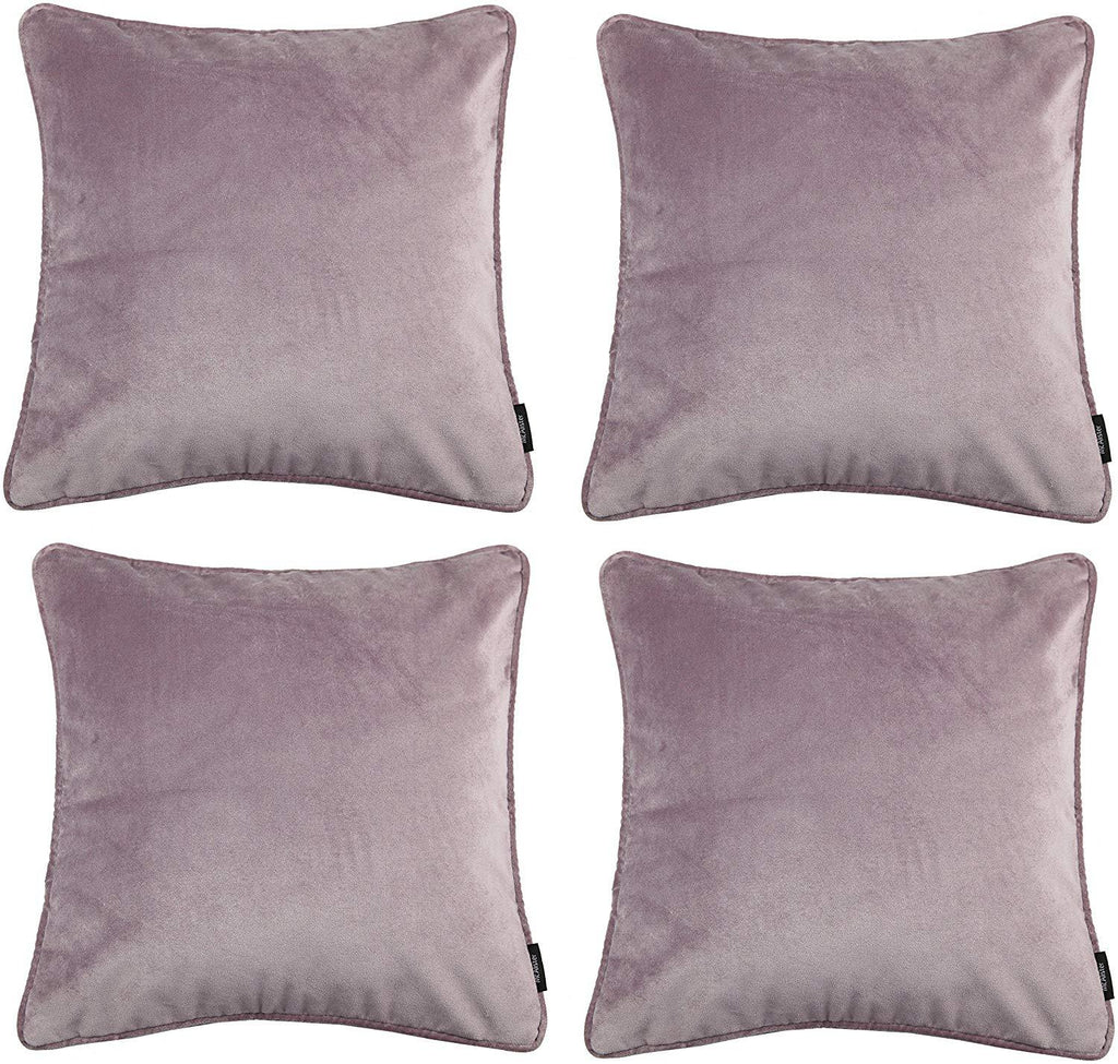 McAlister Textiles Matt Lilac Purple Velvet 43cm x 43cm Cushion Sets Cushions and Covers Cushion Covers Set of 4 