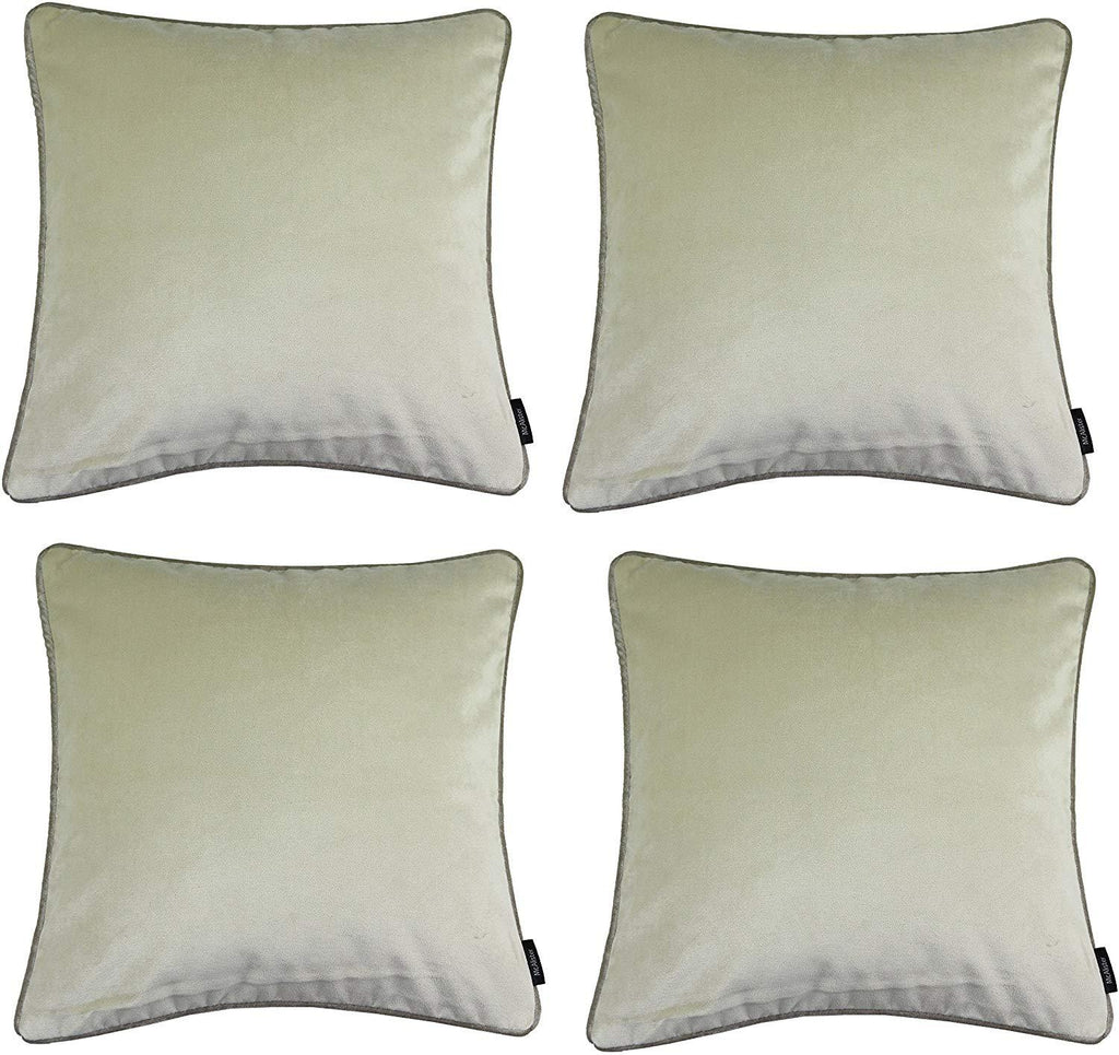 McAlister Textiles Matt Champagne Gold Velvet 43cm x 43cm Cushion Sets Cushions and Covers Cushion Covers Set of 4 