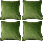 Load image into Gallery viewer, McAlister Textiles Matt Fern Green Velvet 43cm x 43cm Cushion Sets Cushions and Covers Cushion Covers Set of 4 
