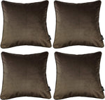 Load image into Gallery viewer, McAlister Textiles Matt Mocha Brown Velvet 43cm x 43cm Cushion Sets Cushions and Covers Cushion Covers Set of 4 
