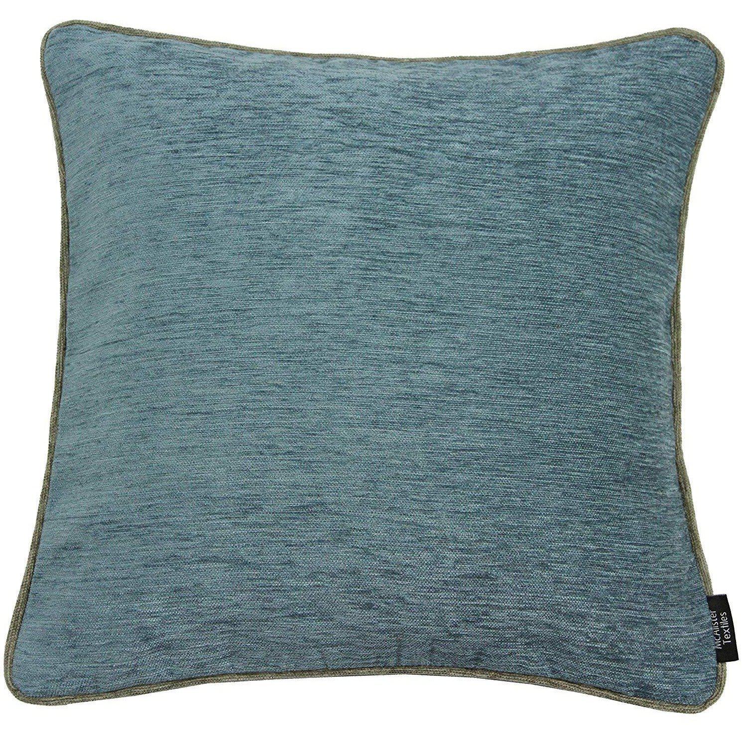 McAlister Textiles Alston Chenille Blue + Beige Cushion Cushions and Covers Cover Only 43cm x 43cm 